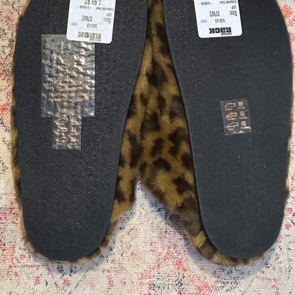 Rag & Bone Leopard Bailey Mule Slippers in Faux Fur in Size 7 - Picture 6 of 11